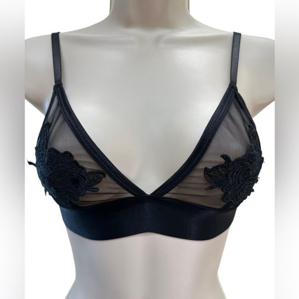 Urban Outfitters Out From Under Black laced patched bralette
